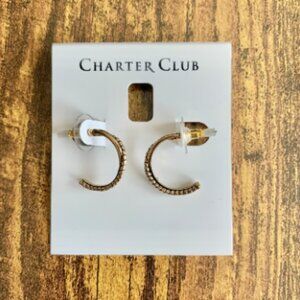 Charter Club Twisted Double-Row C-Hoop Earrings